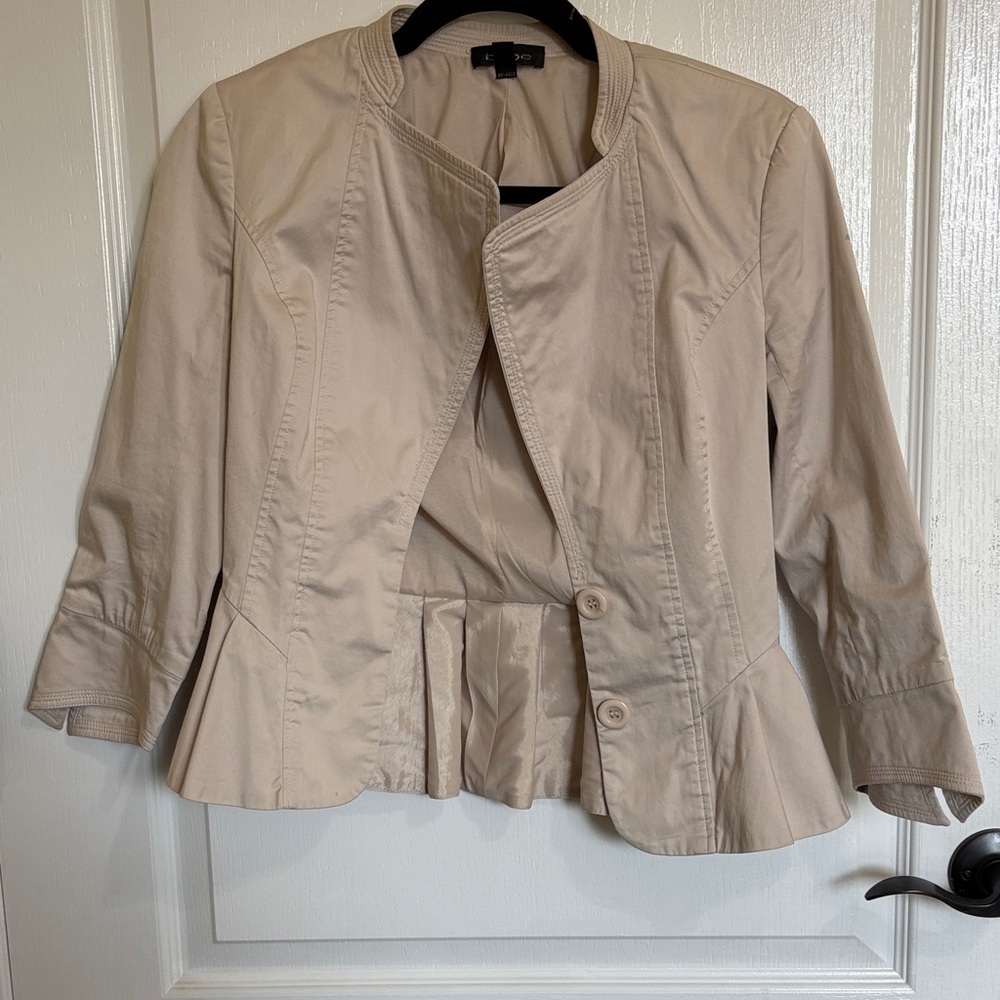 bebe Beige Peplum Blazer Jacket